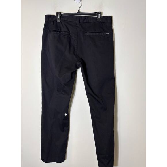 Men's Volcom Black Cotton Blend Slacks Sz 34 - Picture 2 of 2